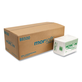 Morcon Paper Morsoft Beverage Napkins, 9 x 9/4, White, 500/Pack, 8 Packs/Carton (MORB8500)