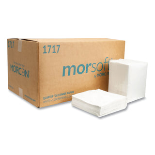 Morcon Paper Morsoft Dinner Napkins, 1-Ply, 15 x 17, White, 250/Pack, 12 Packs/Carton (1717MS)
