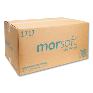 Morcon Paper Morsoft Dinner Napkins, 1-Ply, 15 x 17, White, 250/Pack, 12 Packs/Carton (1717MS)