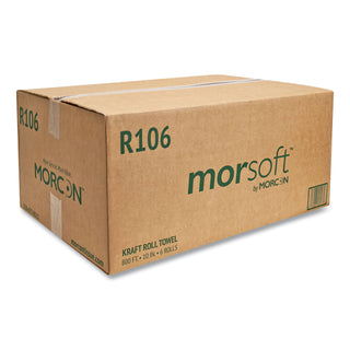 Morcon Paper 10 Inch Roll Towels, 1-Ply, 10" x 800 ft, Kraft, 6 Rolls/Carton (MORR106)