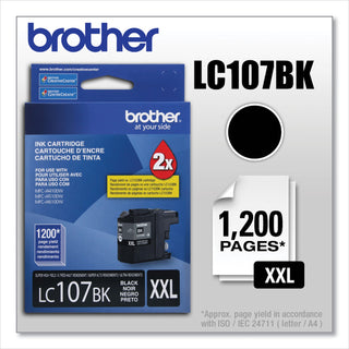Brother LC107BK Innobella Super High-Yield Ink, 1200 Page-Yield, Black (BRTLC107BK)