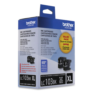 Brother LC1032PKS Innobella High-Yield Ink, 600 Page-Yield, Black, 2/PK (BRTLC1032PKS)