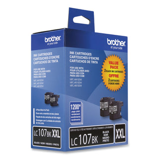 Brother LC1072PKS Innobella Super High-Yield Ink, 1200 Page-Yield, Black, 2/PK (BRTLC1072PKS)