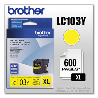 Brother LC103Y Innobella High-Yield Ink, 600 Page-Yield, Yellow (BRTLC103Y)