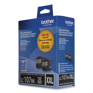 Brother LC1072PKS Innobella Super High-Yield Ink, 1200 Page-Yield, Black, 2/PK (BRTLC1072PKS)