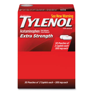 Tylenol® Extra Strength Caplets, Two-Pack, 50 Packs/Box (MCL44910) (MCL44910)
