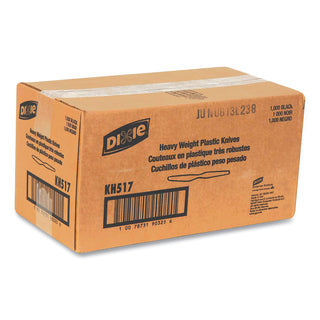 Dixie® Plastic Cutlery, Heavyweight Knives, Black, 1,000/Carton (DXEKH51)