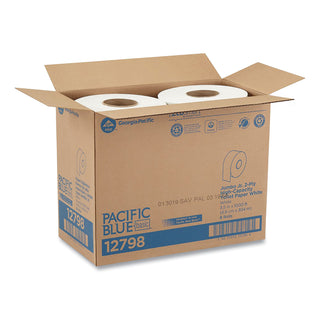 Georgia Pacific® Professional Jumbo Jr. Bathroom Tissue Roll, 9" dia, 1000ft, 8 Rolls/Carton (GEP12798)