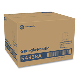 Georgia Pacific® Professional Hygienic Push-Paddle Roll Towel Dispenser, 13 x 10 x 14.4, Black (GPC54338A)