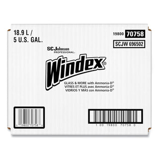 Windex® Glass Cleaner with Ammonia-D®, 5gal Bag-in-Box Dispenser (SJN696502)