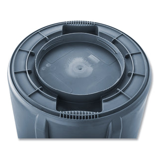 Rubbermaid® Commercial Vented Round Brute Container, 32 gal, Plastic, Gray (RUB263200GY)