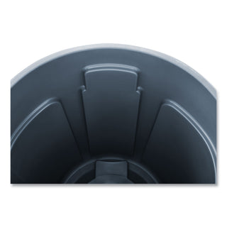 Rubbermaid® Commercial Vented Round Brute Container, 32 gal, Plastic, Gray (RUB263200GY)