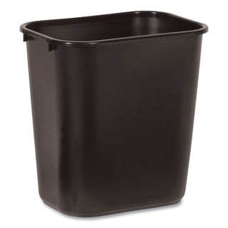 Rubbermaid® Commercial Deskside Plastic Wastebasket, Rectangular, 7 gal, Black (RCP295600BK)