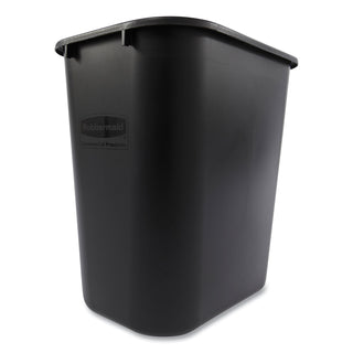 Rubbermaid® Commercial Deskside Plastic Wastebasket, Rectangular, 7 gal, Black (RCP295600BK)