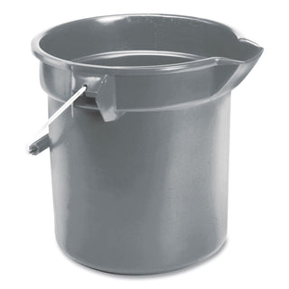 Rubbermaid® Commercial 10 Quart Plastic Utility Pail, Plastic, Gray, 10.5" dia (RCP296300GY)