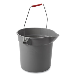 Rubbermaid® Commercial 10 Quart Plastic Utility Pail, Plastic, Gray, 10.5" dia (RCP296300GY)