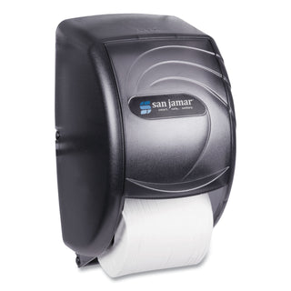 San Jamar® Duett Standard Bath Tissue Dispenser, Oceans, 7 1/2 x 7 x 12 3/4, Black Pearl (SJMR3590TBK)