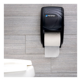 San Jamar® Duett Standard Bath Tissue Dispenser, Oceans, 7 1/2 x 7 x 12 3/4, Black Pearl (SJMR3590TBK)