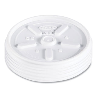 Dart® Plastic Lids for Foam Cups, Bowls and Containers, Vented, Fits 6-14 oz, White, 1,000/Carton (DAR12JL)