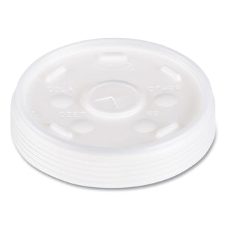 Dart® Plastic Lids, Fits 12 oz to 24 oz Hot/Cold Foam Cups, Straw-Slot Lid, White, 100/Pack, 10 Packs/Carton (DAR16SL)