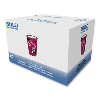 SOLO® Bistro Design Hot Drink Cups, Paper, 8oz, Maroon, 500/Carton (SLOOF8BI0041)