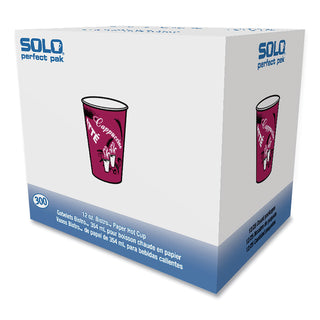 SOLO® Bistro Design Hot Drink Cups, Paper, 12oz, 300/Carton (SLOOF12BI0041)