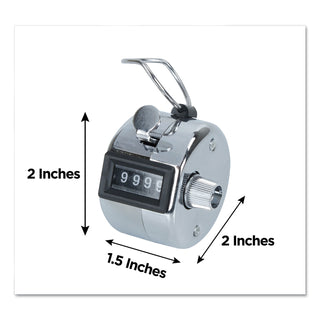 Cosco® Crowd Control Hand Tally Counter, Registers 0-9999, Chrome (CSC065118)