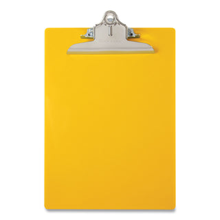 Saunders Recycled Plastic Clipboard w/Ruler Edge, 1" Clip Cap, 8 1/2 x 12 Sheets, Yellow (SAU21605)