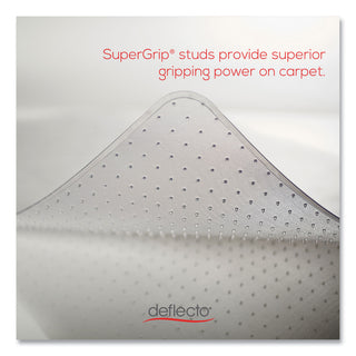 deflecto® Antimicrobial Chair Mat, Medium Pile Carpet, 53 x 45, Lipped, Clear (DEFCM14232AM)