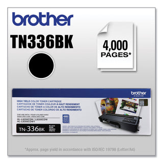 Brother TN336BK High-Yield Toner, 4,000 Page-Yield, Black (BRTTN336BK)