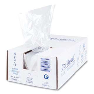 InteplastPitt Get Reddi Food & Poly Bag, 6 x 3 x 12, 2qt, .68mil, Clear, 1000/Carton (IBSPB060312)
