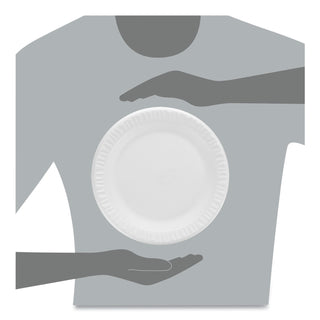 Dart® Concorde Foam Plate, 9" dia, White, 125/Pack, 4 Packs/Carton (DRC9PWCR)