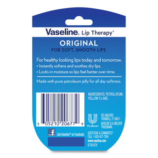 Vaseline® Lip Therapy, Original, 0.25 oz, 32/Carton (UNI20677CT)