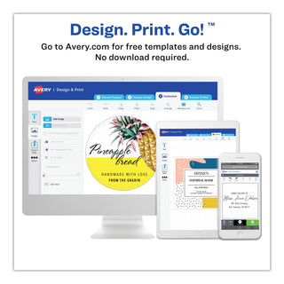 Avery® Round Brown Kraft Print-to-the-Edge Labels, 2.5" dia, 225/PK (AVE22808)