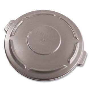 Rubbermaid® Commercial Round Flat Top Lid, for 32-Gallon Round Brute Containers, 22 1/4", dia., Gray (RUB263100GRAY)