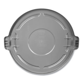 Rubbermaid® Commercial Round Flat Top Lid, for 32-Gallon Round Brute Containers, 22 1/4", dia., Gray (RUB263100GRAY)