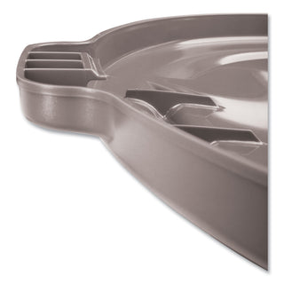 Rubbermaid® Commercial Round Flat Top Lid, for 32-Gallon Round Brute Containers, 22 1/4", dia., Gray (RUB263100GRAY)