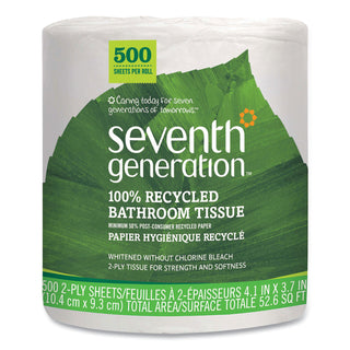 Seventh Generation® 100% Recycled Bathroom Tissue, Septic Safe, 2-Ply, White, 500 Sheets/Jumbo Roll, 60 Rolls per Case, 30,000 Sheets Total (SEV137038)