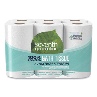 Seventh Generation® 100% Recycled Bathroom Tissue, Septic Safe, 2-Ply, White, 240 Sheets per Roll, 48 Rolls per Case, 11,520 Sheets Total (SEV13733-CS)