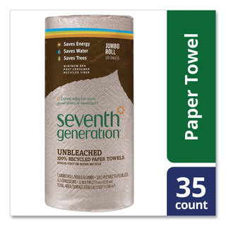 Seventh Generation® Natural Unbleached 100% Recycled Paper Towel Rolls,11 x 9, 120 Sheets per Roll,30 Rolls per Case, 7,200 Sheets Total (SEV13720-CS)