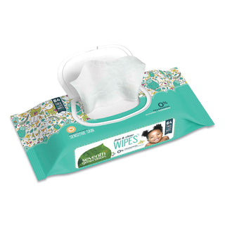 Seventh Generation® Free & Clear Baby Wipes, Unscented, White, 64 Wipes per Pack, 12 Packs per Case, 768 Wipes Total (SEV34208)