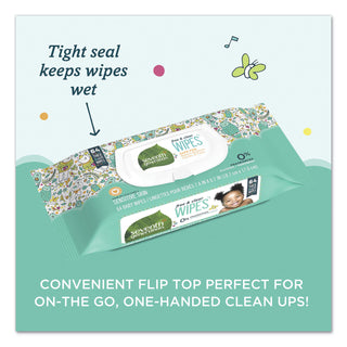 Seventh Generation® Free & Clear Baby Wipes, Unscented, White, 64 Wipes per Pack, 12 Packs per Case, 768 Wipes Total (SEV34208)