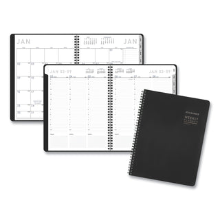 AT-A-GLANCE® Contemporary Lite Weekly/Monthly Planner, 11 x 8.25, Black Simulated Leather Cover, 12-Month (Jan to Dec): 2025 (AAG7095XL05)