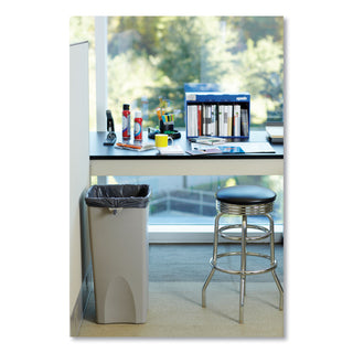 Rubbermaid® Commercial Untouchable Square Waste Receptacle, 23 gal, Plastic, Beige (RUB356988BG)