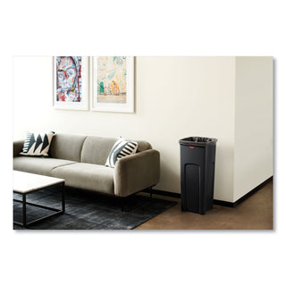 Rubbermaid® Commercial Untouchable Square Waste Receptacle, 23 gal, Plastic, Black (RUB356988BK)