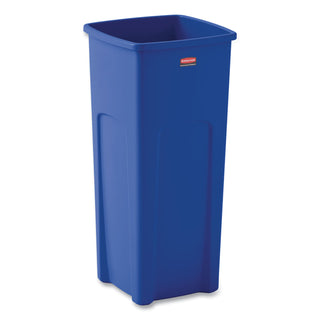 Rubbermaid® Commercial Recycled Untouchable Square Recycling Container, Plastic, 23gal, Blue (RCP356973BE)