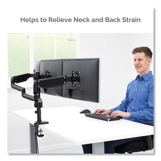 Fellowes® Platinum Series Triple Monitor Arm for 27" Monitors, 360 deg Rotation, +85/-20 deg Tilt, 360 deg Pan, Black, Supports 20 lb (FEL8042601)