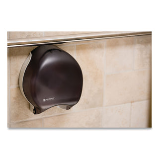 San Jamar® Single-Roll Jumbo Bath Tissue Dispenser, 10 1/4 x 5 5/8 x 12, Black Pearl (SANR2000TBK)