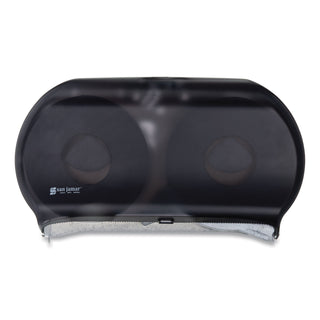 San Jamar® Twin 9" Jumbo Tissue Dispenser, 19 x 5 1/4 x 12, Transparent Black Pearl (SJMR4000TBK)