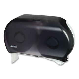 San Jamar® Twin 9" Jumbo Tissue Dispenser, 19 x 5 1/4 x 12, Transparent Black Pearl (SJMR4000TBK)